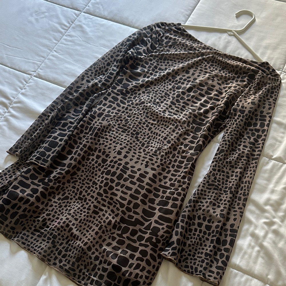 Chic Animal Print Long Sleeve Dress